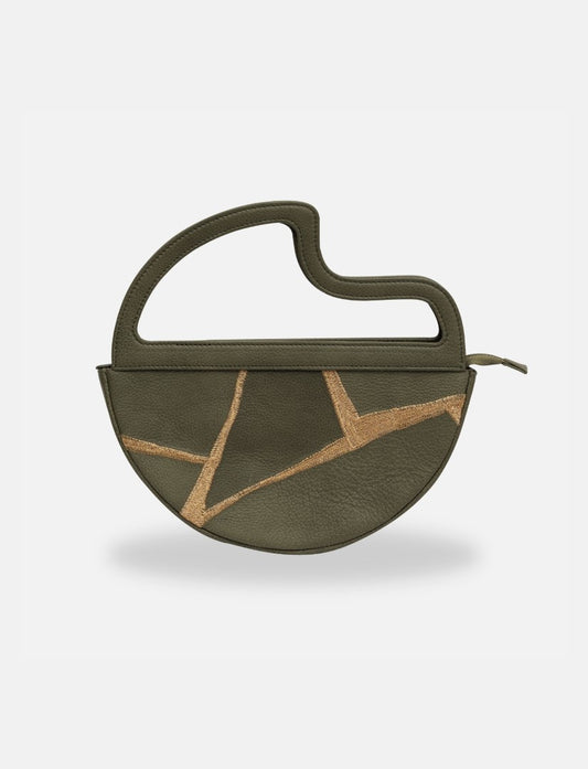 Maeve Crescent Clutch in Olive
