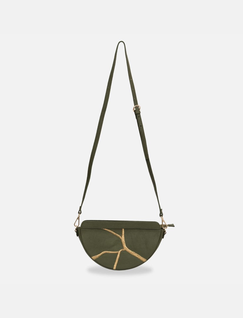 Maeve Crescent Wristlet in Olive