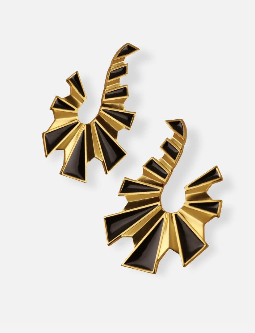 Gemini Sun Earrings in Gold