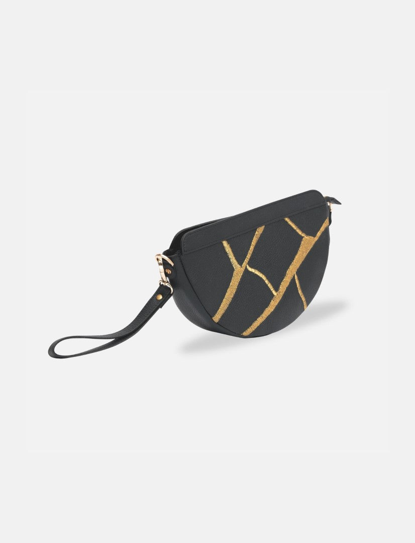 Maeve Crescent Wristlet in Black